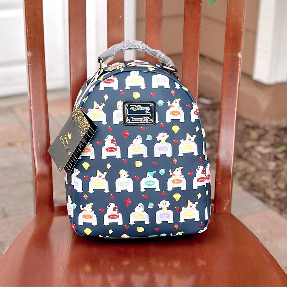 Loungefly Disney Snow White and the Seven Dwarves Allover Print Mini Backpack